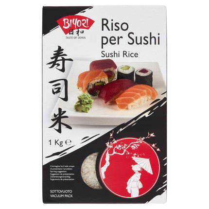 Biyori Riso per Sushi – 1kg | Riso a Grani Tondi per Sushi e Cucina Giapponese – Confezione Sottovuoto
