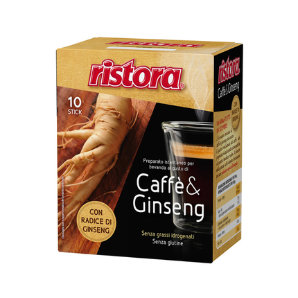 Ristora Kaffee & Ginseng löslich 10 Sticks – Instantgetränk mit Ginsengwurzel – Glutenfrei 140g