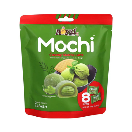Royal Family Mochi Creamy Matcha Latte 120g – Mochi Giapponese Ripieno alla Crema di Matcha Latte (8 Pezzi)