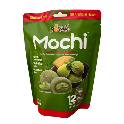 Royal Family Mochi Creamy Matcha Latte 180g – Mochi Giapponese Ripieno al Tè Matcha (12 Pezzi)