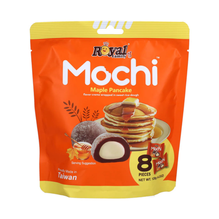 Royal Family Mochi Maple Pancake 120g – Mochi Giapponese Ripieno alla Crema Pancake e Sciroppo d’Acero (8 Pezzi)