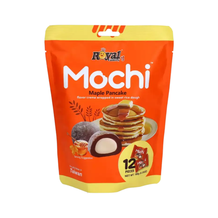 Royal Family Mochi Maple Pancake 180g – Mochi Giapponese Ripieno Gusto Pancake allo Sciroppo d’Acero (12 Pezzi)