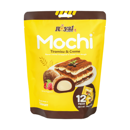 Royal Family Mochi Tiramisu & Creme 180g – Mochi Giapponese Ripieno al Tiramisù (12 Pezzi)