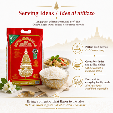 Royal Umbrella Thai Jasmine Rice 18kg – 100% Original Thai
