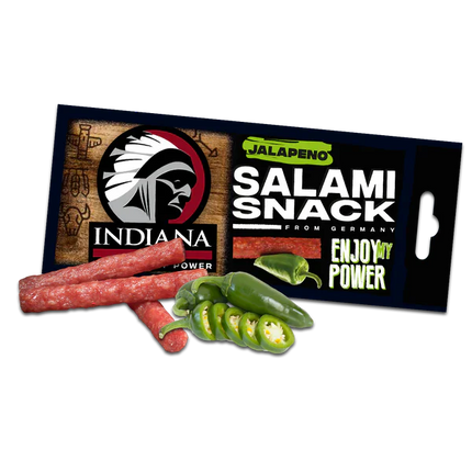 Indiana Salami Snack Jalapeño 18g – Mini Salamini Piccanti Proteici
