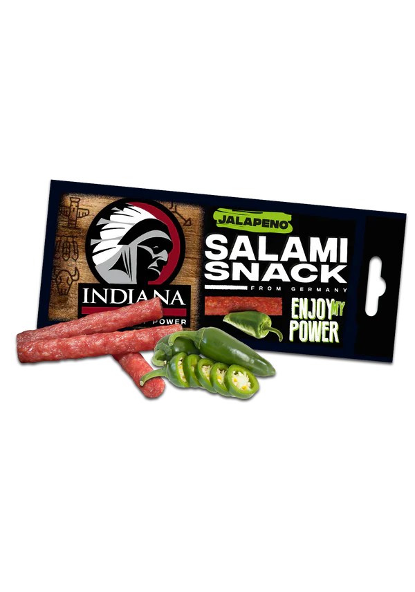 Indiana Salami Snack Jalapeño 18g – Mini Salamini Piccanti Proteici