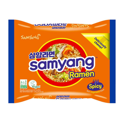 Samyang Ramen Spicy – Noodles Istantanei Piccanti alle Verdure 120 g