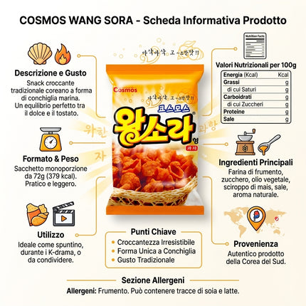 Snack Coreano Croccante Wang Sora (Wang Sora Snack) Cosmos - 72g