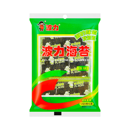 Gewürzte Algen-Snacks von Po-Li – Original Geschmack (12 Beutel)