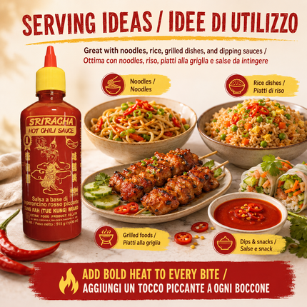 Sriracha Hot Chili Sauce Salsa Piccante al Peperoncino 450 ml