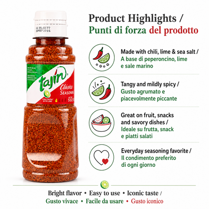 Tajín Clásico Seasoning with Lime and Chili 142 g