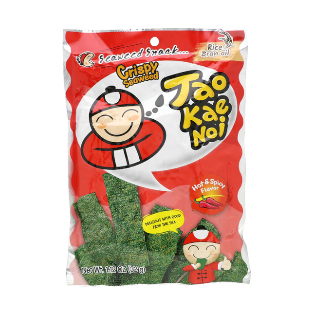 Tao Kae Noi Crispy Seaweed Hot & Spicy 32 g – Knuspriger Algen-Snack scharf