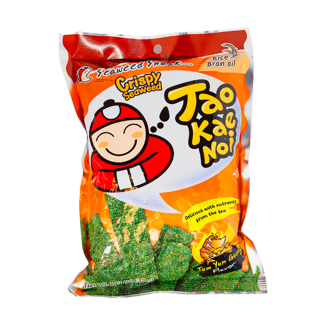 Tao Kae Noi Crispy Seaweed Tom Yum Goong 32 g – Knuspriger Seetang-Snack mit Tom Yum-Geschmack