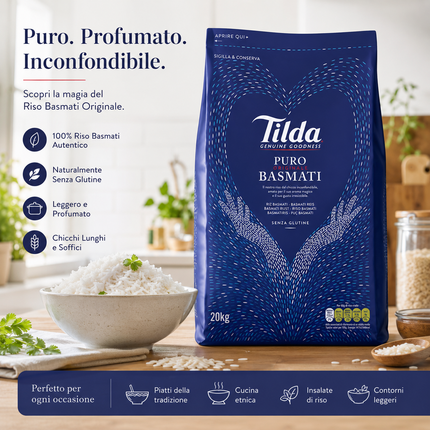 Tilda Pure Original Basmati Rice 20kg – Riso Basmati Premium a Chicco Lungo