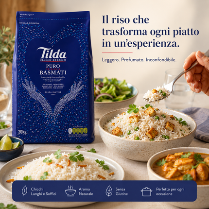Tilda Pure Original Basmati Rice 20kg – Riso Basmati Premium a Chicco Lungo