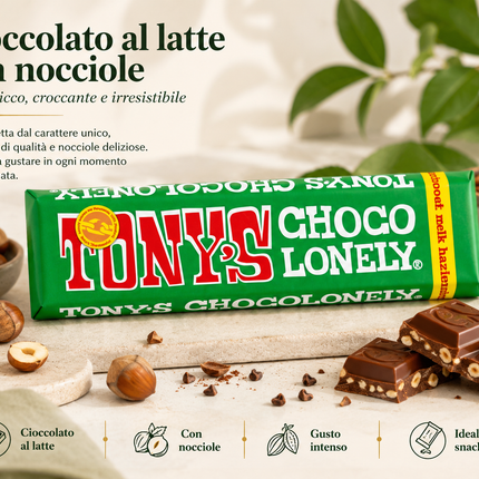 Tony's Chocolonely Milk Chocolate with Hazelnuts 47g