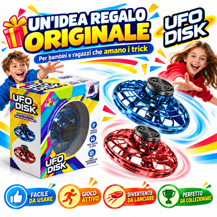 UFO Disk – Disco volante luminoso con effetto boomerang