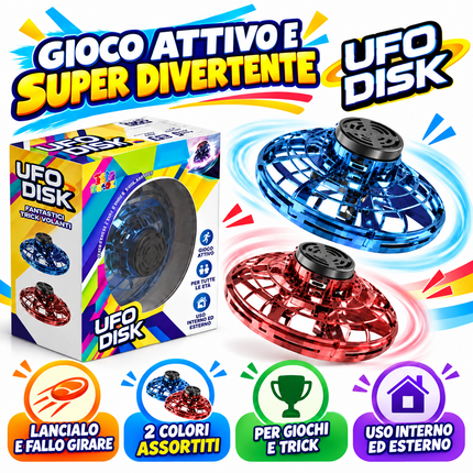 UFO Disk – Disco volante luminoso con effetto boomerang