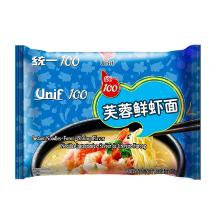 Unif 100 Instant Noodles Furong Shrimp Flavor 103 g – Noodles Istantanei Gusto Gamberetti
