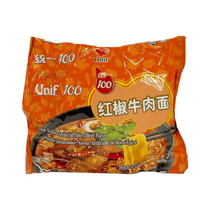 Unif 100 Instant Noodles Spicy Beef Flavor 108 g – Noodles Istantanei Gusto Manzo Piccante
