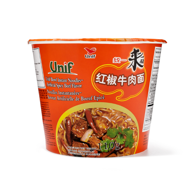 Unif Bowl Instant Noodles Spicy Beef Flavor 110 g