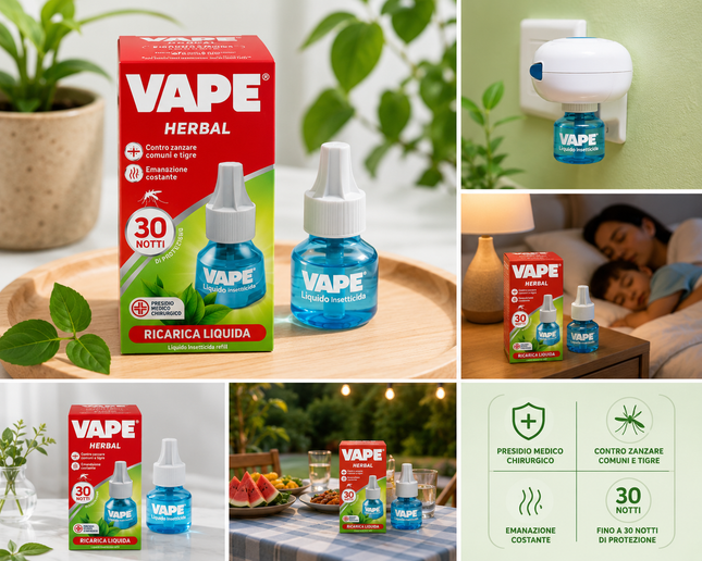Vape Herbal Anti-Mücken Liquid Nachfüllpackung – 30 Nächte Schutz, 36 ml