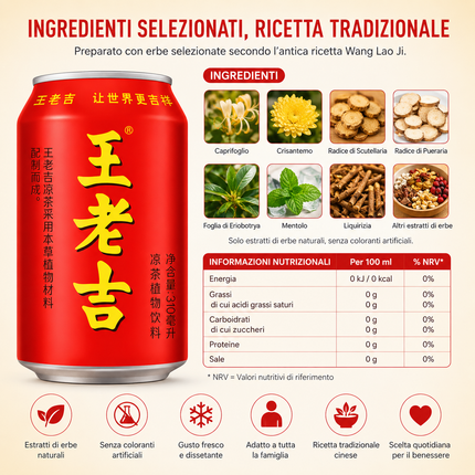 Wang Lao Ji Herbal Tea 310ml | Tè alle Erbe Classico Cinese