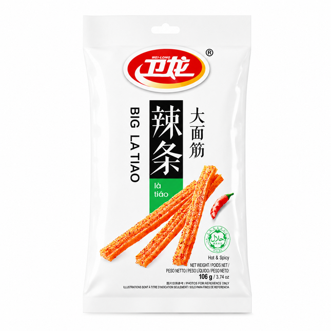 Weilong Big La Tiao Hot & Spicy – Snack Piccante Cinese 106g