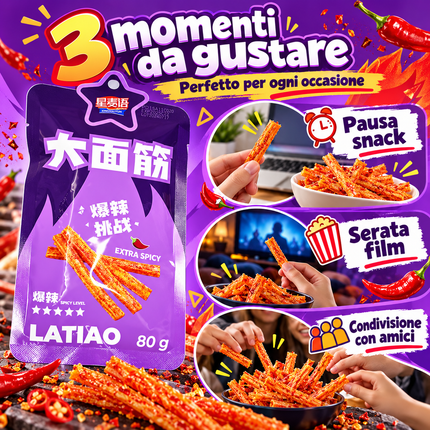 Xing Mai Yu Latiao Extra Piccante – Snack di Seitan Speziato 80 g