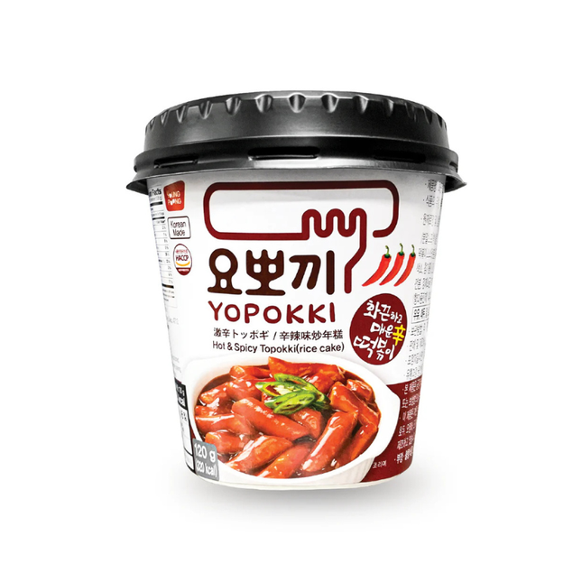 Yopokki Hot & Spicy Topokki Cup – Gnocchi di Riso Coreani Piccanti 120g