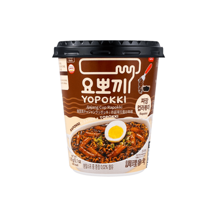 Yopokki Jjajang Cup Rapokki – Tteokbokki e Ramen alla Salsa di Fagioli Neri 145 g