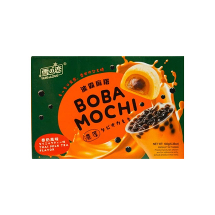 Yuki Love Boba Mochi Thai Milk Tea Flavor 180g – Mochi Ripieni al Tè al Latte Thailandese con Perle di Tapioca