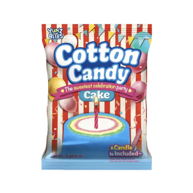 Yumz Bites Cotton Candy Cake 13 g – Zucchero Filato con Candelina
