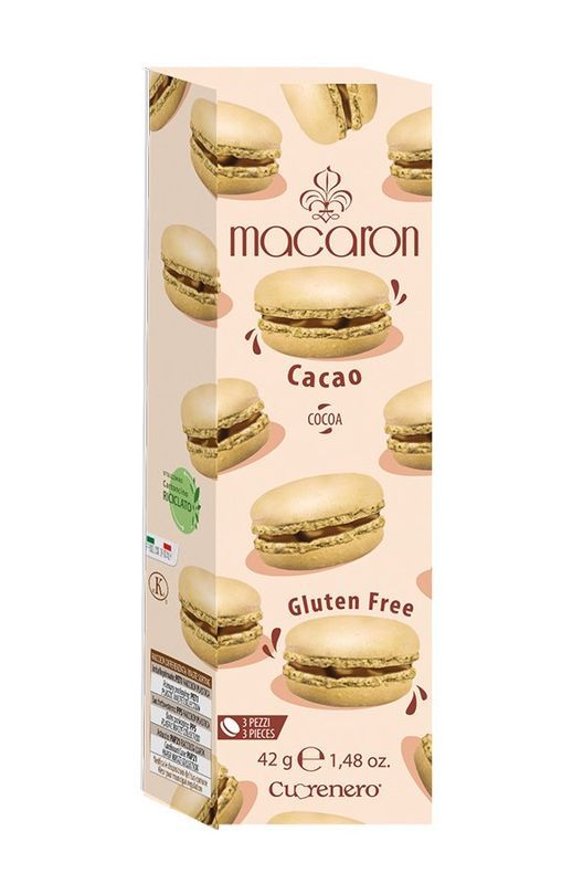 Macaron al Cacao Senza Glutine – 3 pezzi (42g) | Delizioso Dessert Francese