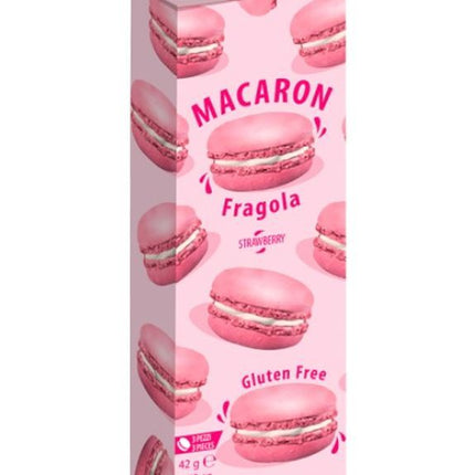 Macaron alla Fragola Senza Glutine – 3 pezzi (42g) | Dessert Francese dal Gusto Fruttato