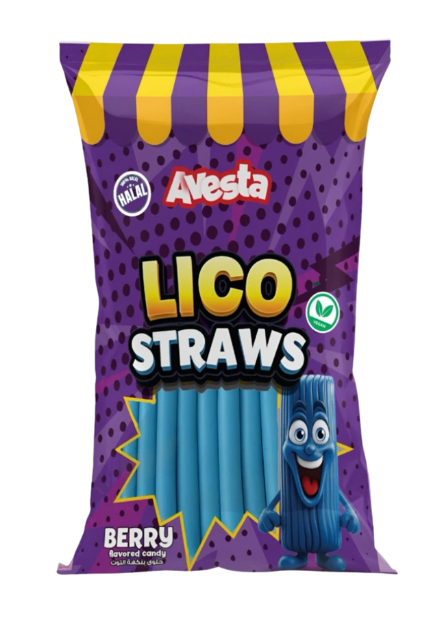 Avesta Lico Straws Berry – Caramelle Gommose ai Frutti di Bosco 70 g