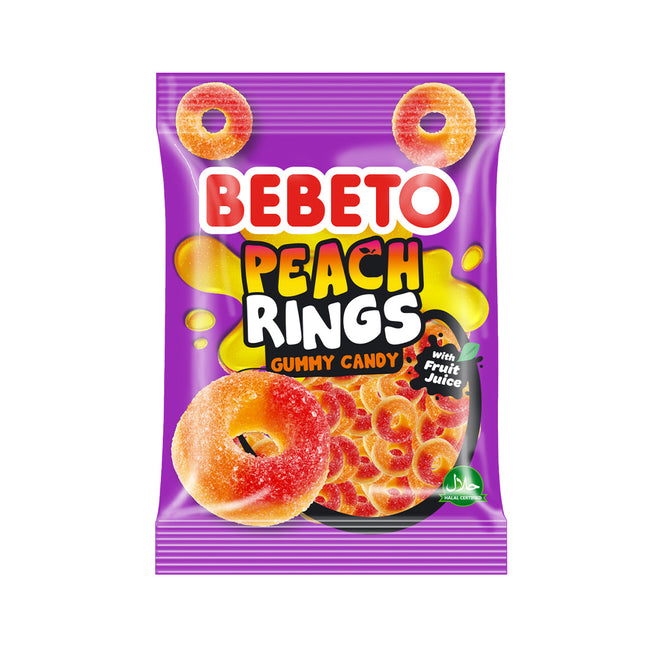 Bebeto Peach Rings – Anelli Gommosi alla Pesca 80 g