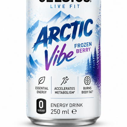 CELSIUS Arctic Vibe Frozen Berry 250 ml - 口味特写