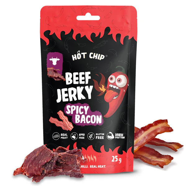 Beef Jerky Spicy Bacon – 25g | Snack di Carne Piccante ad Alto Contenuto Proteico