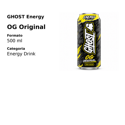 GHOST Energy OG Original Zero Sugar 500 ml - dettagli prodotto e formato