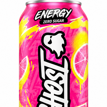 GHOST Energy Sour Pink Lemonade Zero Sugar 500 ml - 品牌特写