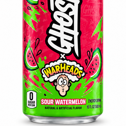 GHOST Energy x WARHEADS Sour Watermelon Zero Sugar 500 ml - dettaglio gusto