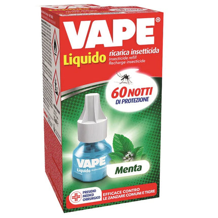 Vape Ricarica Liquida Menta – Antizanzare 60 Notti, 36 ml