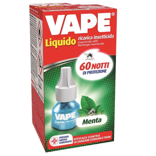 Vape Ricarica Liquida Menta – Antizanzare 60 Notti, 36 ml