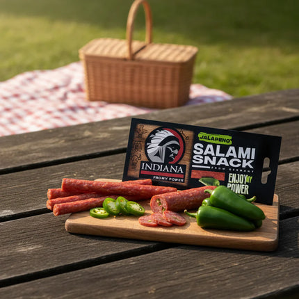 Indiana Salami Snack Jalapeño 18g – Mini Salamini Piccanti Proteici