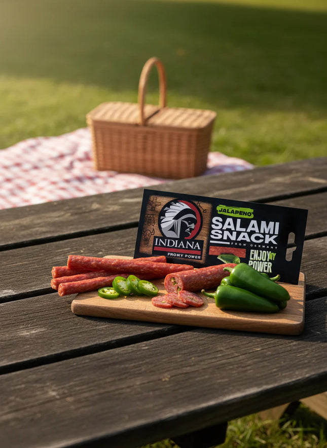 Indiana Salami Snack Jalapeño 18g – Mini Salamini Piccanti Proteici