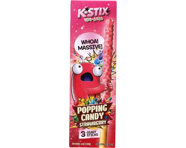 K-Stix Bastoncini Croccanti Cioccolato e Fragola con Popping Candy 3 × 18 g (54 g)