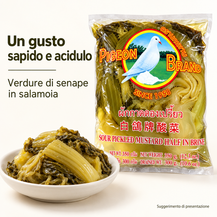 Verdure di senape Pigeon in salamoia dal gusto sapido e acidulo