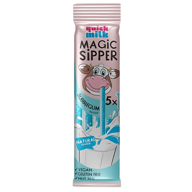 Quick Milk Magic Sipper Bubble Gum – Cannucce Aromatizzate 30 g