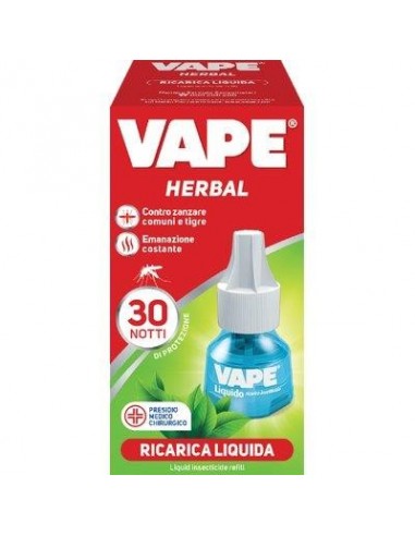 Vape Herbal Ricarica Liquida Antizanzare – 30 Notti di Protezione, 36 ml